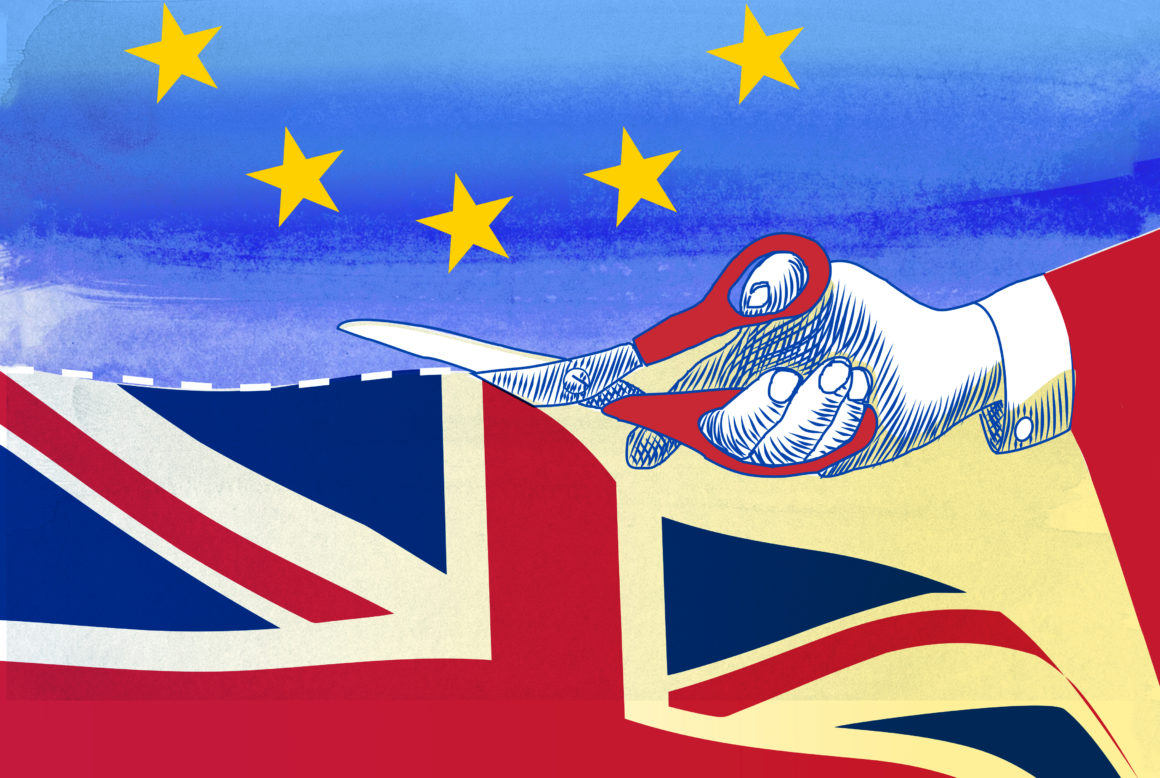 concept illustration of Brexit cut