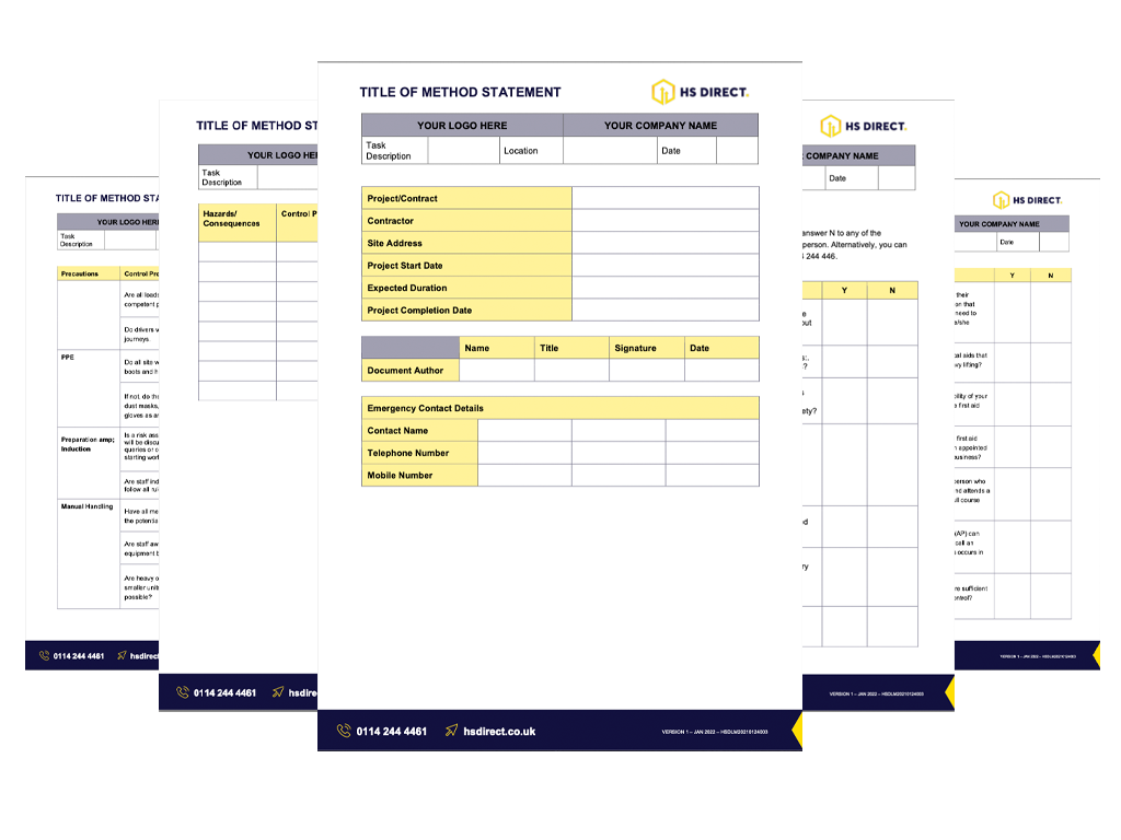 HS Direct method statement template